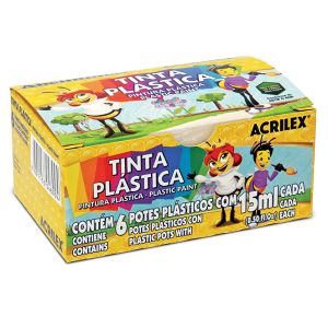 TINTA PLÁSTICA C/6 CORES - ACRILEX