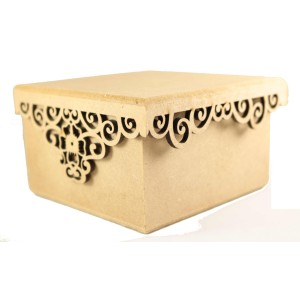 CAIXA COM TAMPA ARABESCO 10X10X6CM - MDF