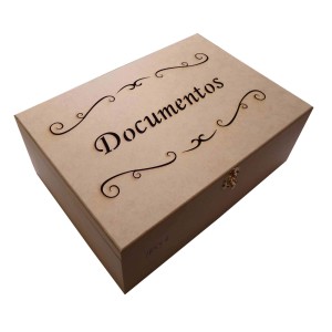 CAIXA DE MDF C/ DOBRADIÇA - DOCUMENTOS