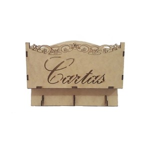 PORTA CARTAS E CHAVES 3 PINOS LASER - MDF