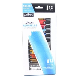 Tinta Aquarela 12 Cores Bisnaga Aquarelle Studio - Pébéo