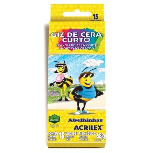 GIZ DE CERA CURTO 15 CORES - ACRILEX