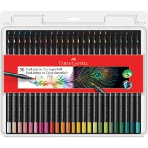 LÁPIS DE COR SUPERSOFT 50 CORES FABER-CASTELL