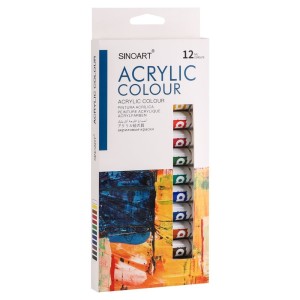 ESTOJO TINTA ACRÍLICA 12 CORES 12ML - SINOART