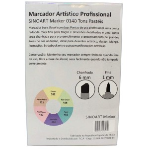 MARCADOR ARTÍSTICO SINOART MARKER 06 TONS PASTÉIS