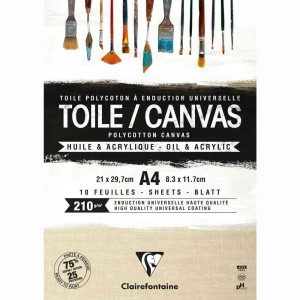 BLOCO TELADO P/ PINTURA A4 210G 10 FOLHAS - CLAIREFONTAINE