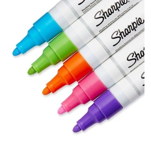 Marcador Permanente a base de Óleo 5 Cores Ponta Média Sharpie 1770459