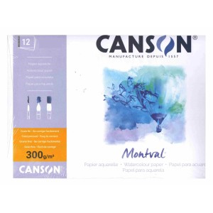 BLOCO MONTVAL AQUARELLE A3 300G/M² 12 FLS - CANSON