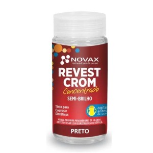 Tinta para Couro Semibrilho Preto 90ml Revestcrom - Novax