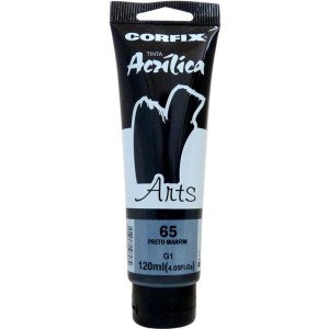Tinta Acrílica Preto Marfim (65) 120ml Arts Corfix